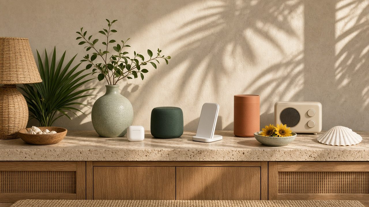 Trending outlet products on a sage-accent sideboard